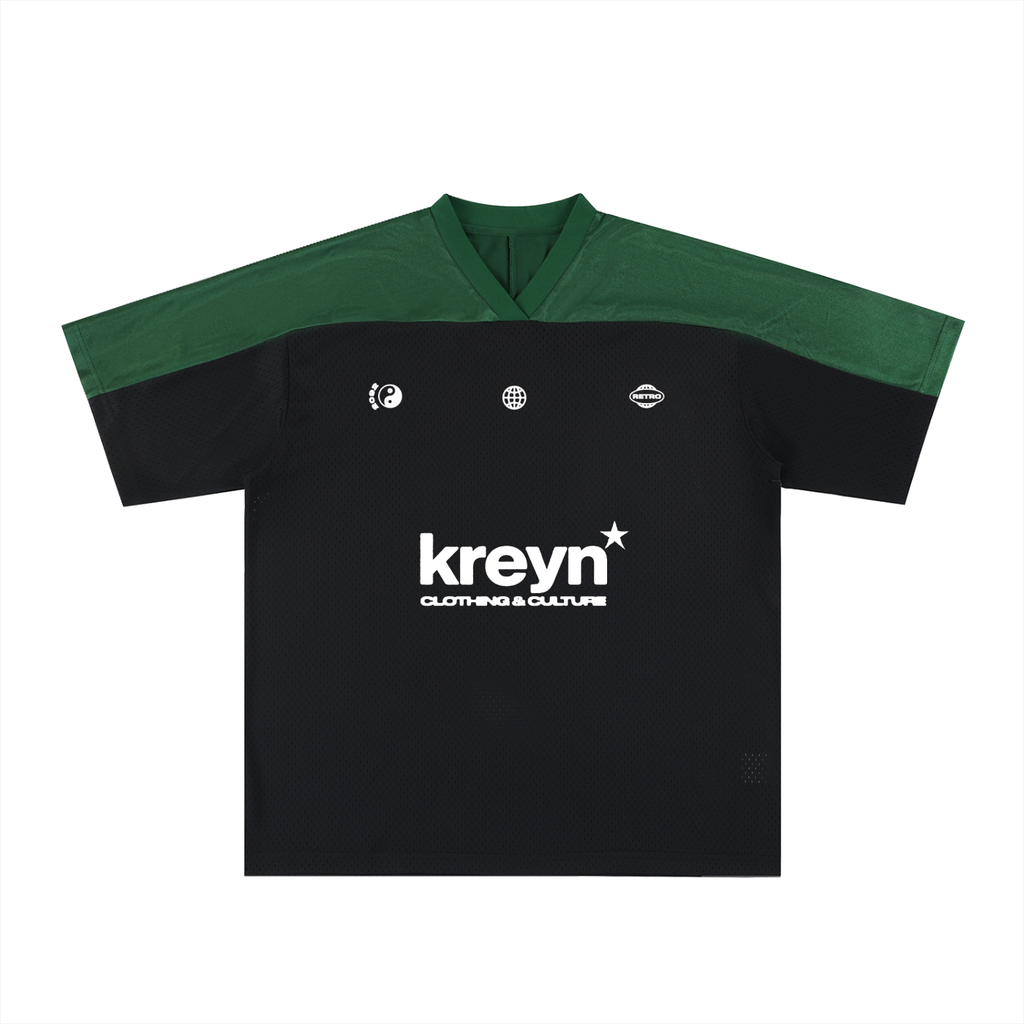 Oversized Mesh V-Neck Soccer Jersey