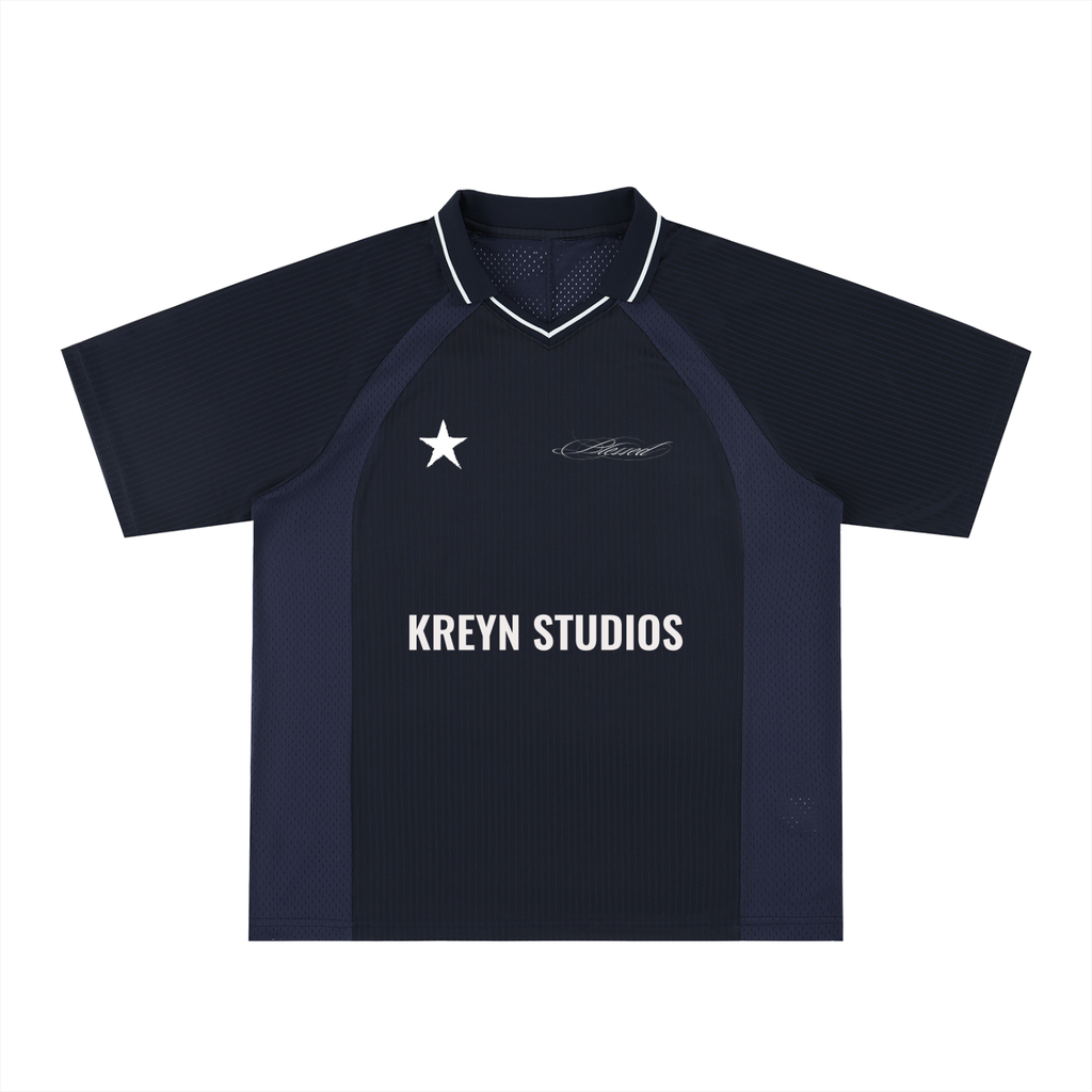 Striped V-Neck Soccer Jersey