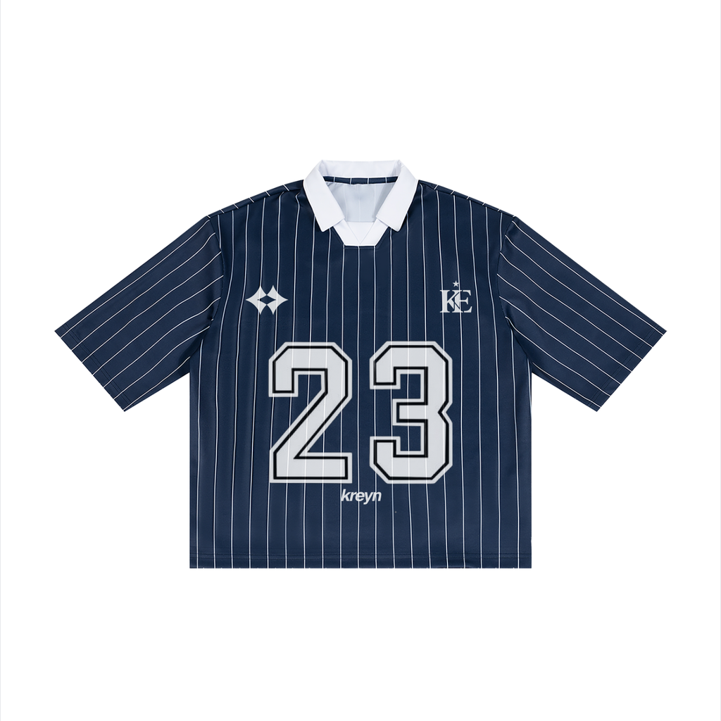 Unisex Pinstripe Collared Soccer Jersey
