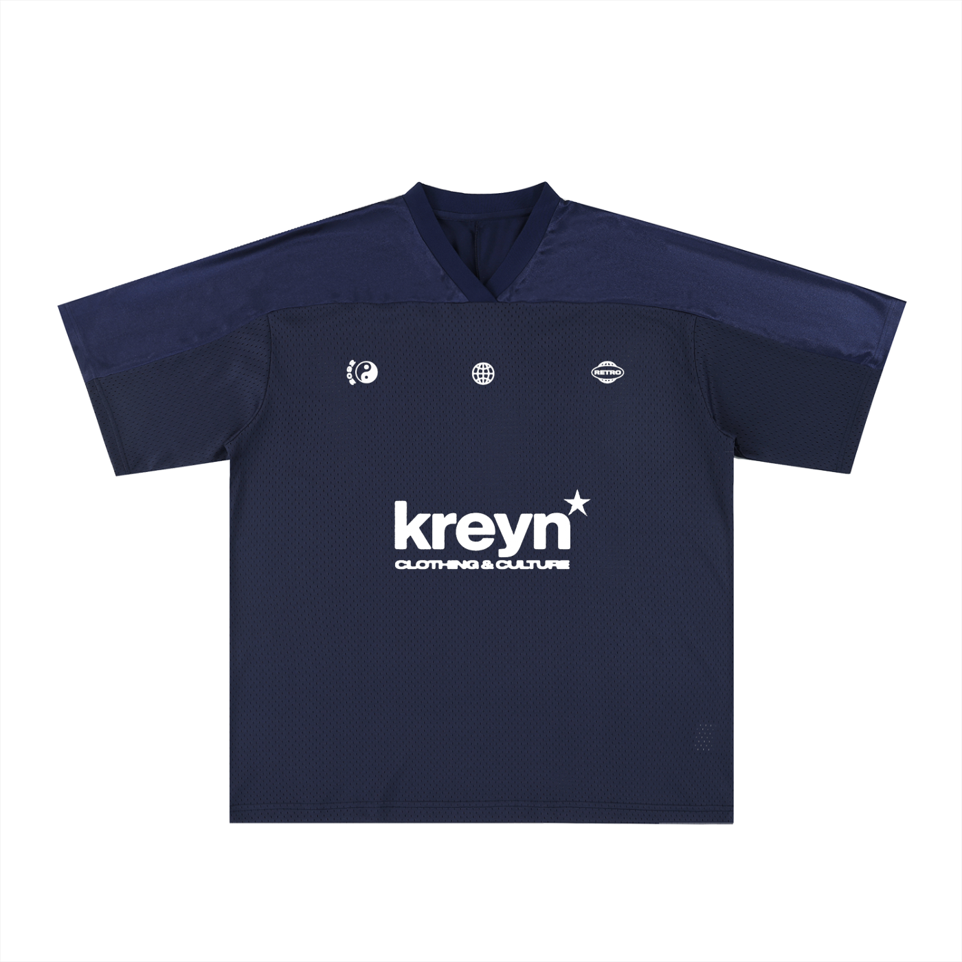 Oversized Mesh V-Neck Soccer Jersey
