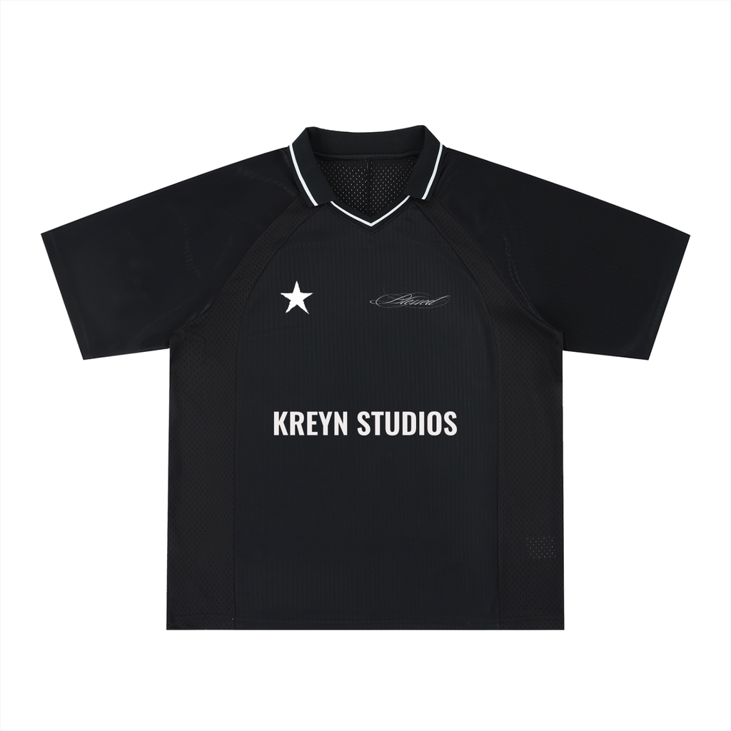 Striped V-Neck Soccer Jersey